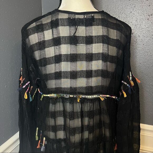 Zara Artsy Embroidered Button Front Kimono Duster - Picture 11 of 16